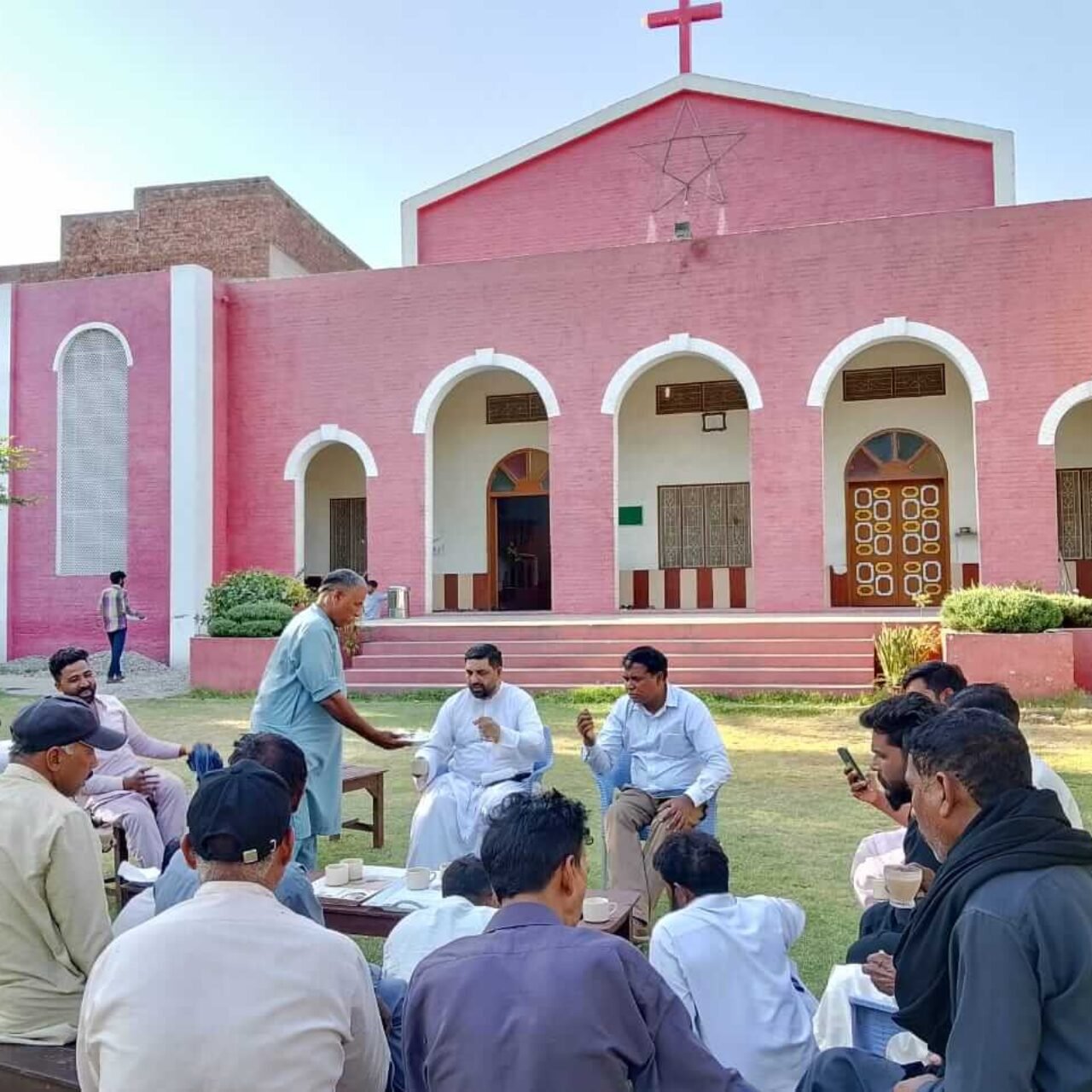 Peacekeeping and reconciliation process between Christians and Muslims after returning the piece of land of the Christian cemetery in Kotli Milian on 28.05.2024. 