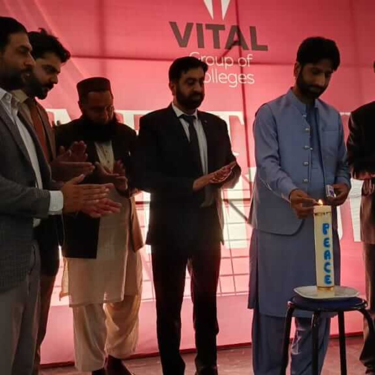 Lit the Peace Candle During a Program at Vital Group of Colleges