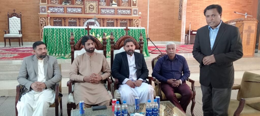 Shahzad Lawrence briefing the ADCG about Francisabad during his visit