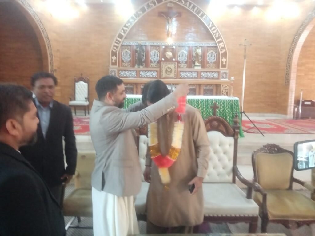 Rev. Fr. Yousaf Yaqoob Parish Priest of Saint Francis Xavier Parish welcomed Mr. Sultan