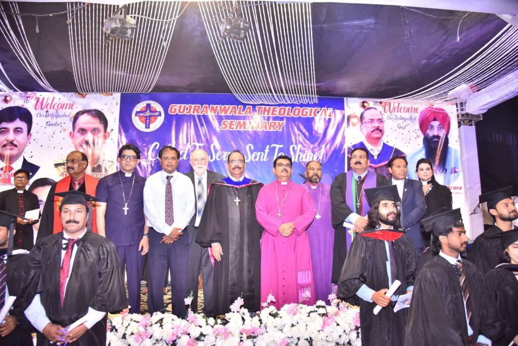 A group photo with Chairman, Moderator PCP, Bishops, and students during ceremony