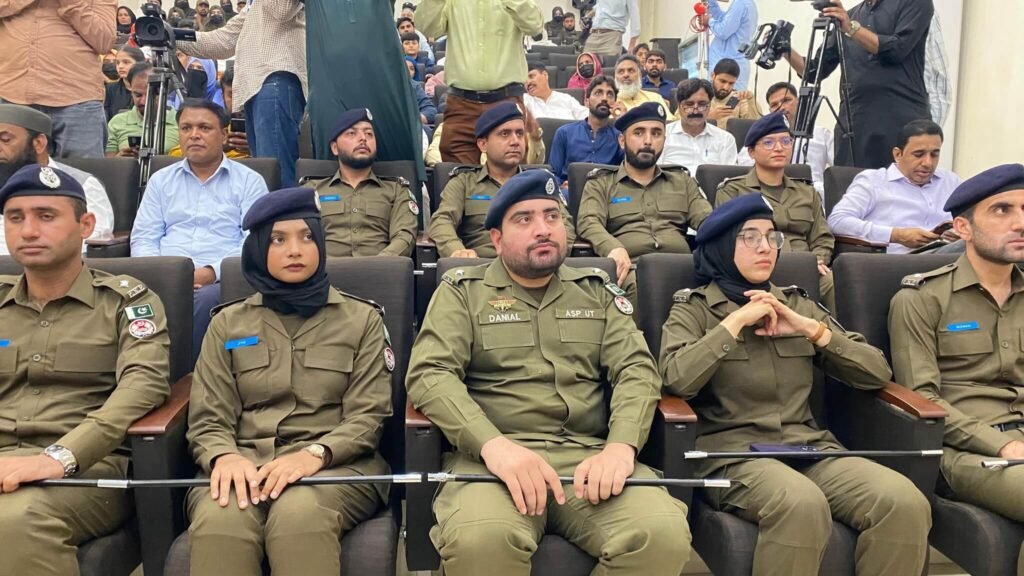 Police officials at Ashraf Marth Police lines