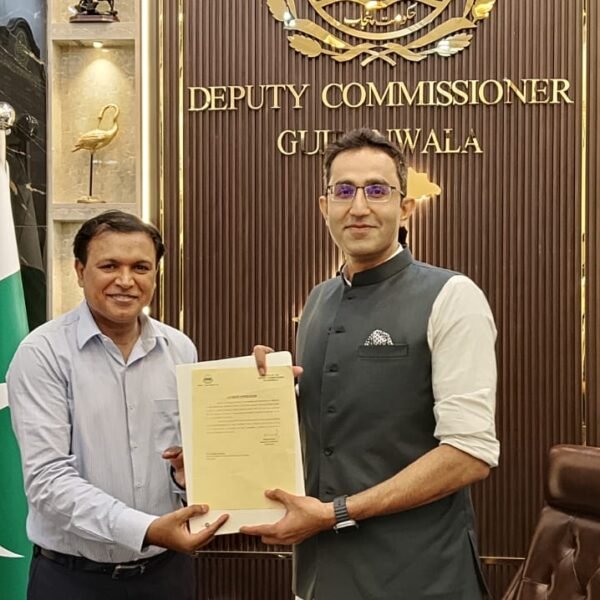 Mr. Naveed Ahmad the Deputy Commissioner, Gujranwala presented me with an appreciation certificate